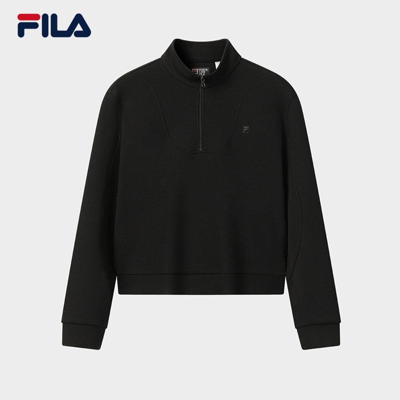 FILA 斐乐官方女子套头卫衣2025冬新款简约休闲舒适针织长袖上衣