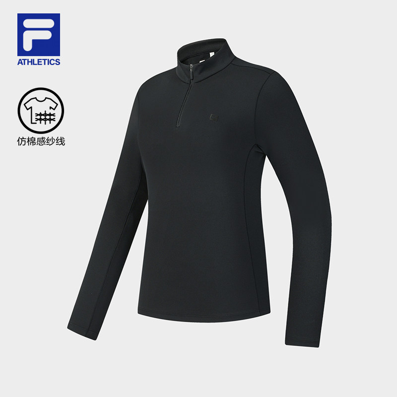 FILA 斐乐官方女子针织长袖上衣2026春新款户外运动半拉链修身长T,运动服/休闲服装,运动T恤,淘宝优惠券,粉丝福利购,淘宝优惠卷