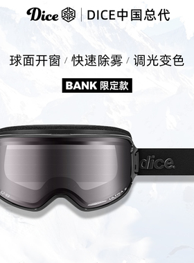 日本进口DICE雪镜球面开窗超高清调光变色2倍防雾26限定款BK0610