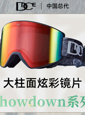 日本DICE广角柱面滑雪镜男女超2倍防雾雪镜护目镜炫彩SD0172