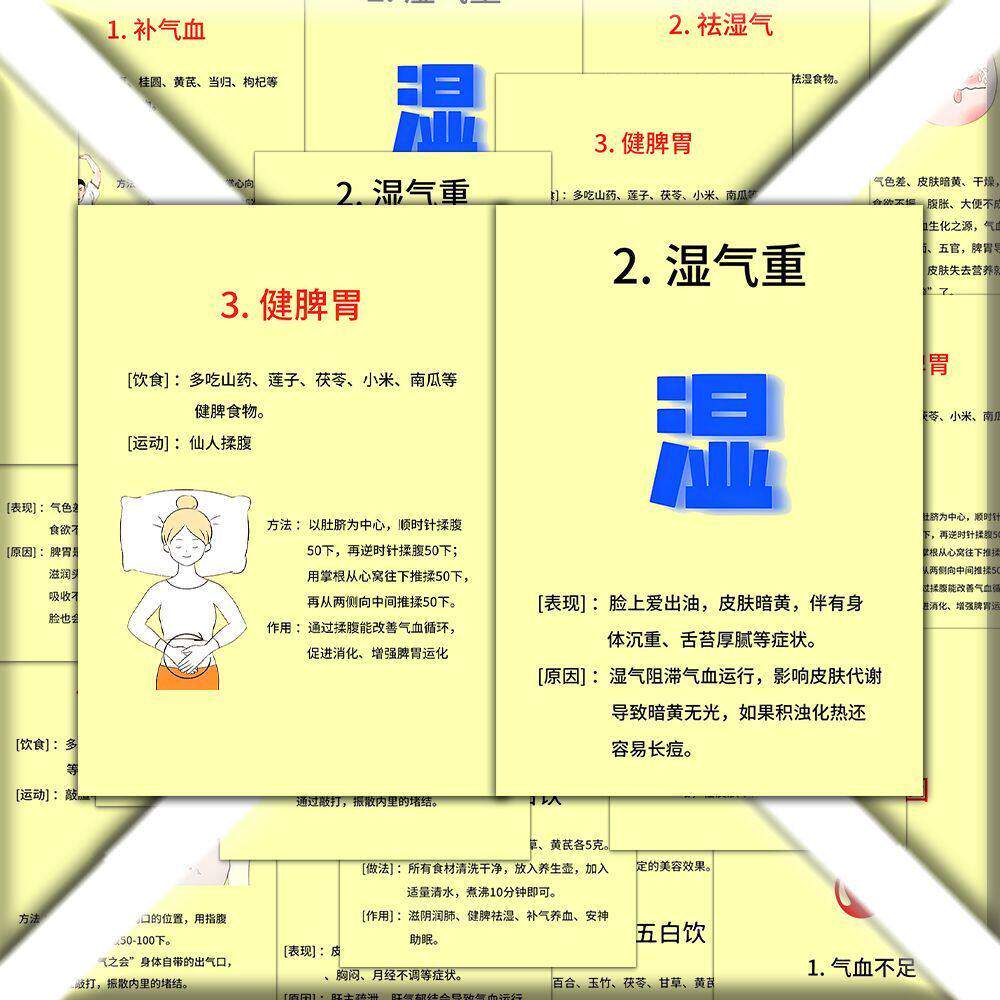 27张中医皮肤一直不白的原因贴纸变美小技巧中医养生实用便携贴画