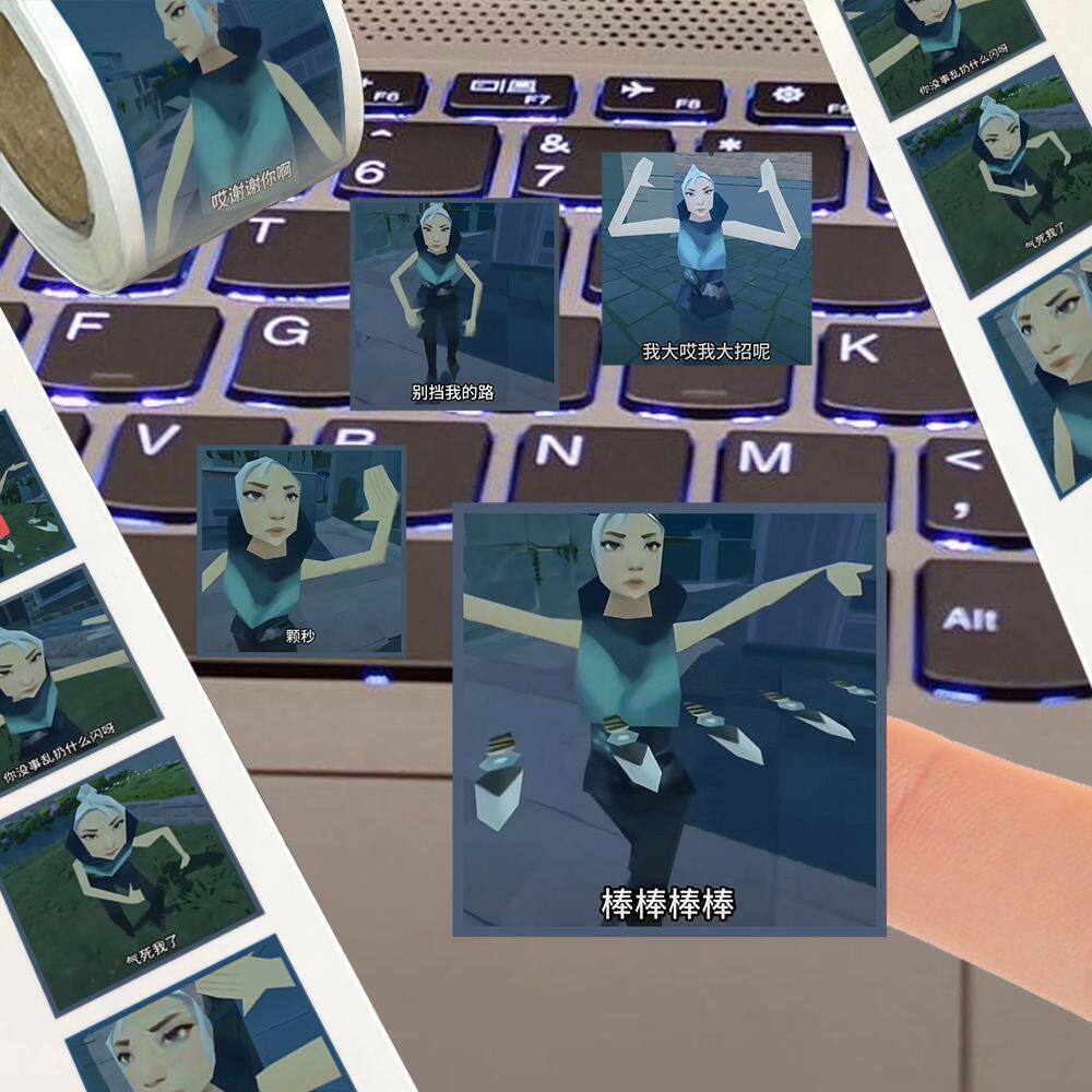 爆款】捷风抽象表情包卷卷贴搞笑趣味无畏契约角色创意装饰贴画