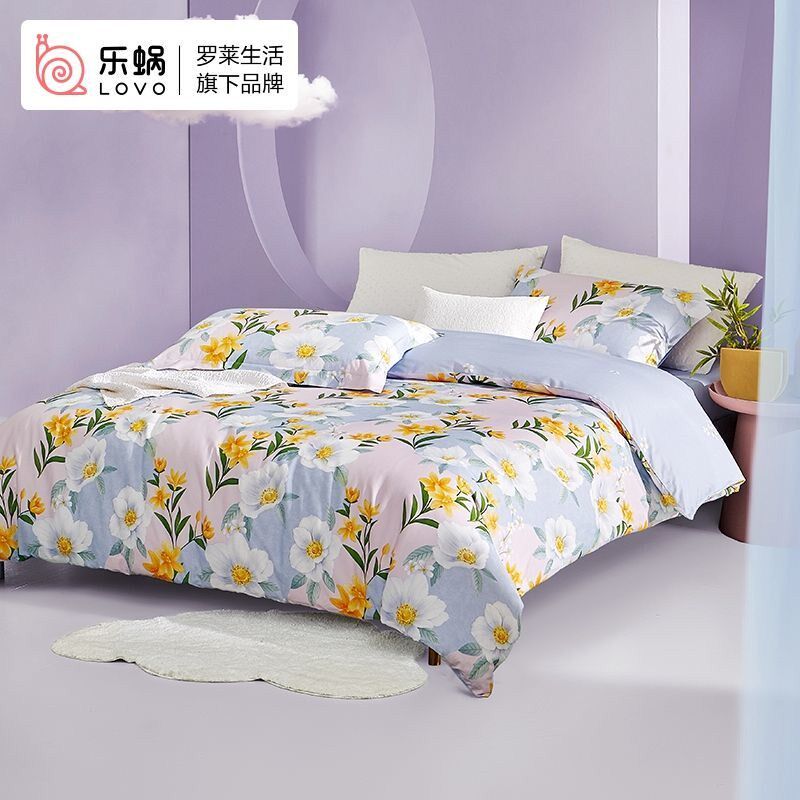 乐蜗罗莱家纺田园四件套全棉床单小清新纯棉套件床上三件套4