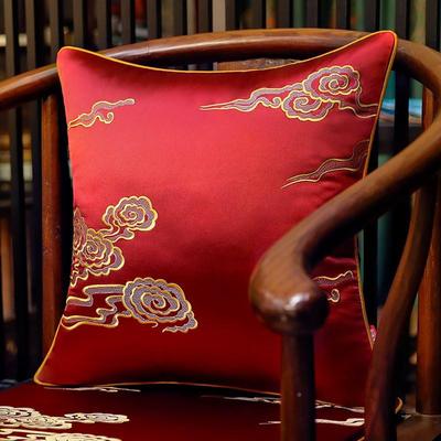 新中式20034沙发抱枕绣红木靠沙发简靠垫现刺代约客厅家用大枕枕