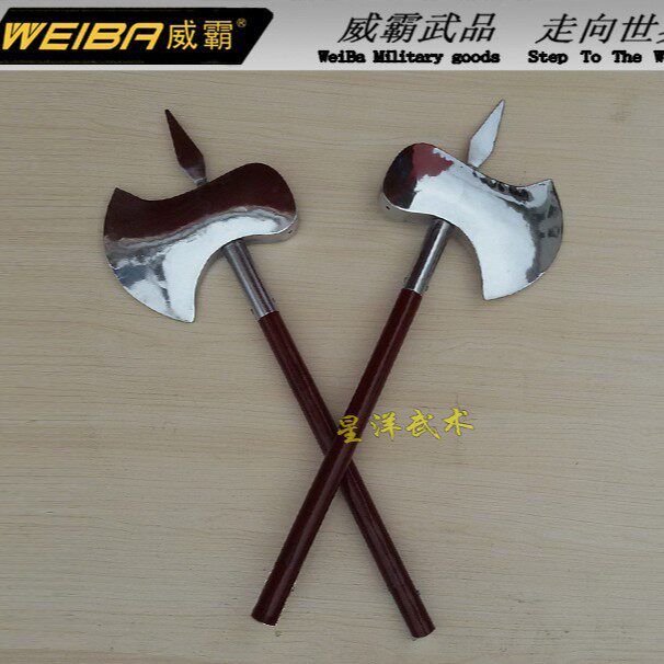 双斧武术表演出训练双斧舞台影视道具斧头兵器武术用品器械未开刃