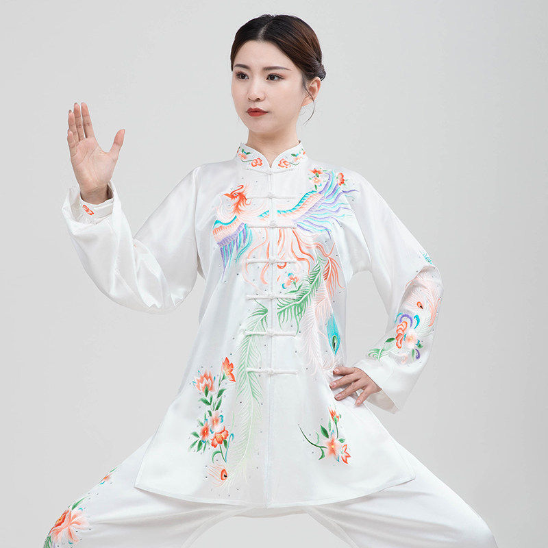御尊武当真丝太极服男女春秋夏高端定制桑蚕丝表演服太极拳练功服