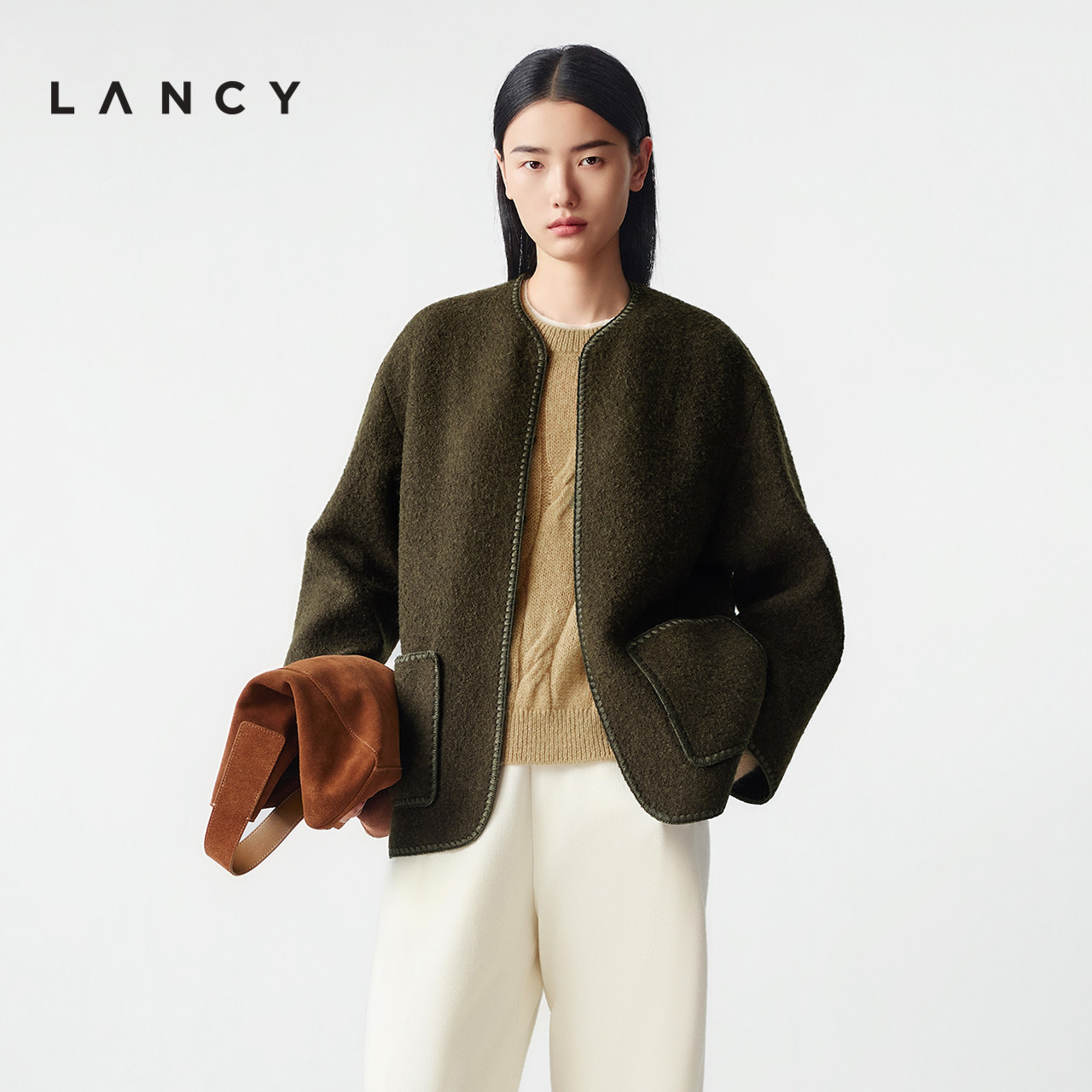 松身版型 装饰包边 圆弧下摆