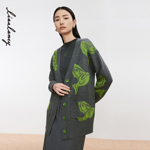 艺术撞色 飞鱼图案 双侧口袋