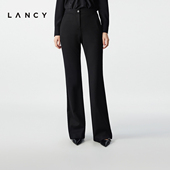女秋高级感百搭西装 气质通勤黑色喇叭裤 新款 裤 LANCY 朗姿2025冬季