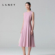 LANCY A字显瘦大摆通勤连衣裙子 高级感收腰无袖 朗姿2025夏季 新款