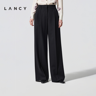 简约通勤直筒阔腿百搭商务西装 朗姿2026春新款 LANCY 裤 纯羊毛
