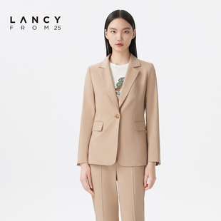 绵羊毛高级感气质通勤西装 LANCY 悦朗姿春季 新款 外套女