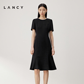 醋酸｜流光鱼尾 LANCY 朗姿24夏新款 法式 气质鱼尾连衣裙子女