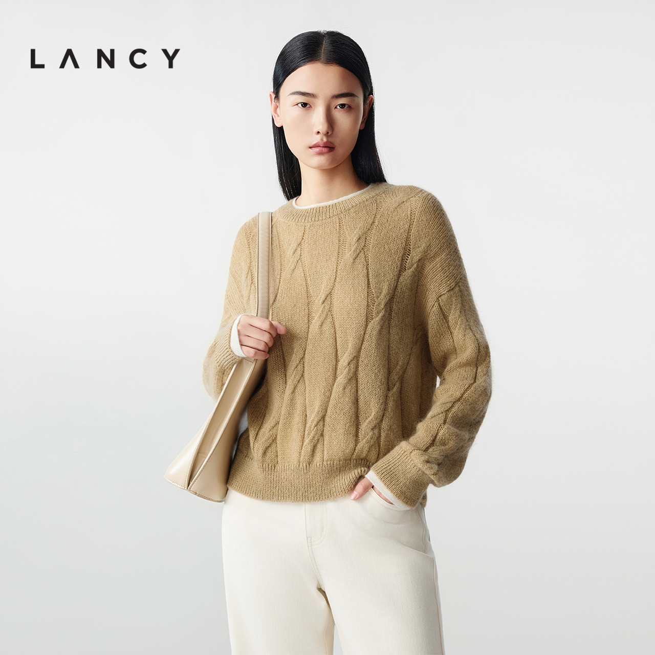 绞花纹理 直版廓形 假两件设计