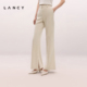 LANCY 女 朗姿2025夏新款 气质通勤职业三醋酸高腰显瘦开叉喇叭西裤