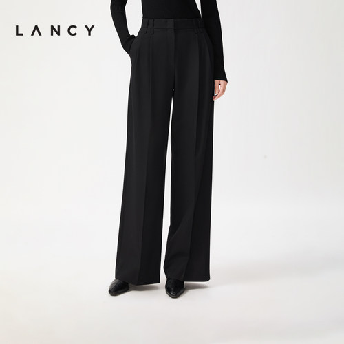 前片双捏褶 设计感腰袢 直筒阔腿