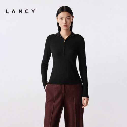 修身设计 坑条纹理 半开门襟