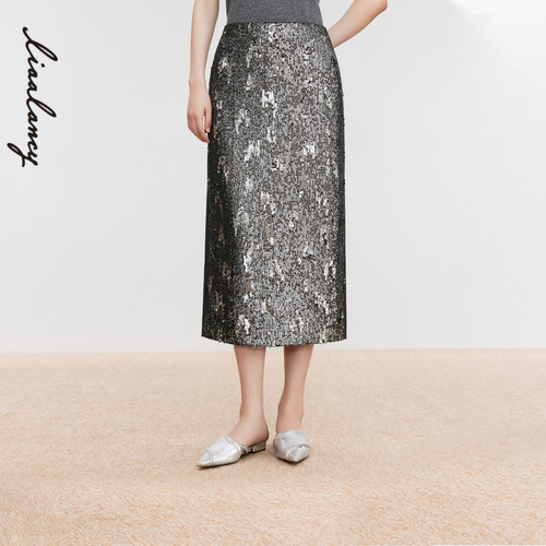 直身裙型 亮片装饰 拼接设计