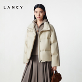 匈牙利白鹅绒 时尚 LANCY 朗姿2025冬季 新款 翻领蓬松短款 羽绒服