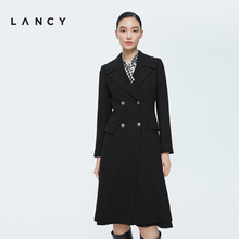 朗姿羊毛大衣女2022冬季 新款 收腰西装 大衣修身 显瘦高级感 LANCY