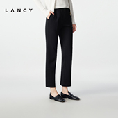 LANCY 裤 朗姿2025冬新款 女秋高级感黑色西裤 简约通勤羊毛直筒西装