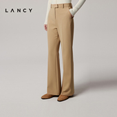 显瘦西裤 新款 通勤修身 高腰微喇裤 三醋酸 LANCY 朗姿2025秋季 子