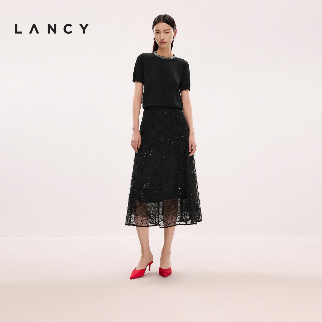 珠片点缀 肌理质感 量感伞摆