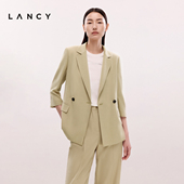 外套通勤七分袖 西服 朗姿2025夏新款 三醋酸西装 淡人穿搭 LANCY