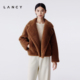纯羊毛 大翻领廓形短款 LANCY 朗姿2025冬季 新款 时尚 颗粒绒外套