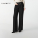 LANCY 裤 朗姿2025冬新款 女秋高级腰链长裤 设计感羊毛直筒黑色西装