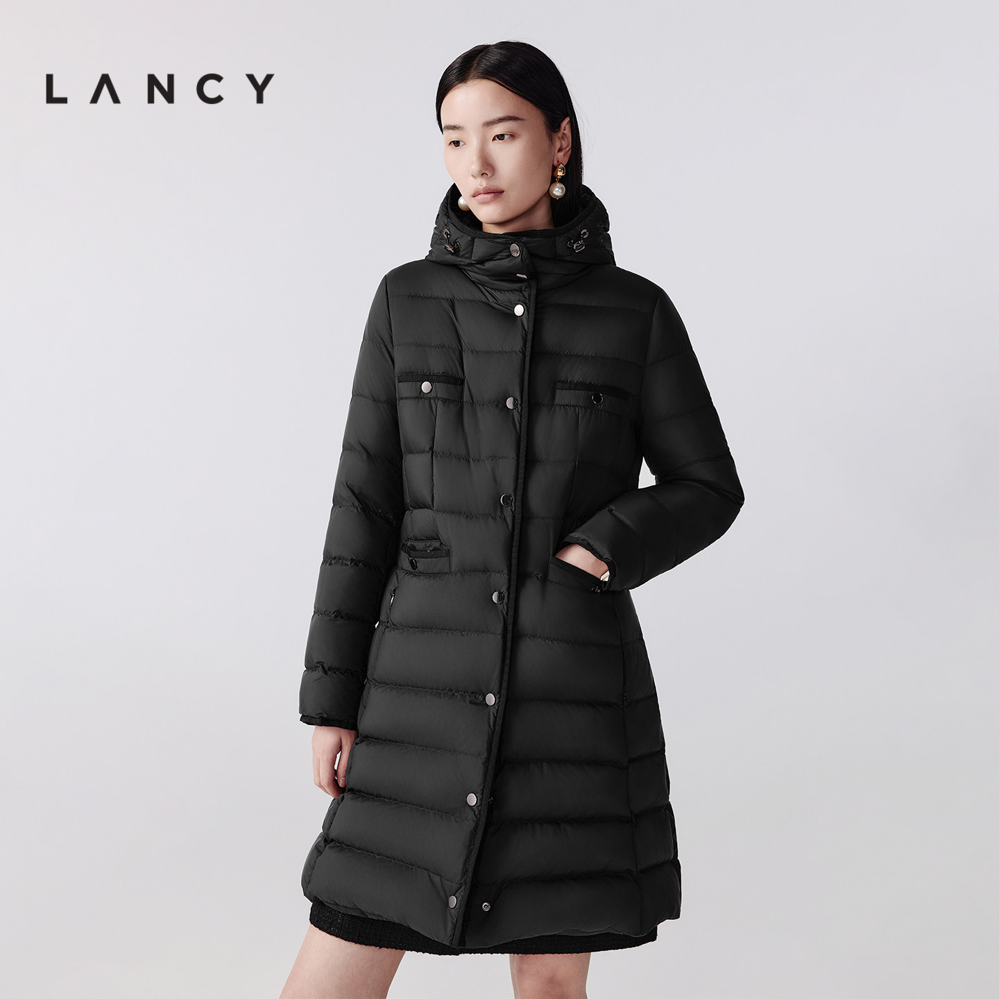 中长款设计 织带包边 收腰版型