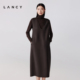 羊毛羊绒 LANCY 朗姿2025冬新款 老钱风无袖 V领叠穿背心连衣裙