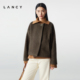 LANCY 朗姿2025冬新款 松弛感羊毛马海毛毛呢夹克女百搭圆领短外套