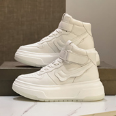 时尚 休闲短靴增高厚底板鞋 新款 高帮女鞋 小白鞋 百搭爆款 2025年秋季