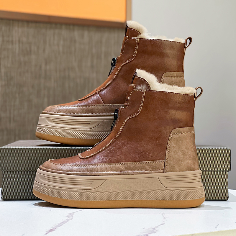 雪地靴女增高厚底短靴保暖棉鞋