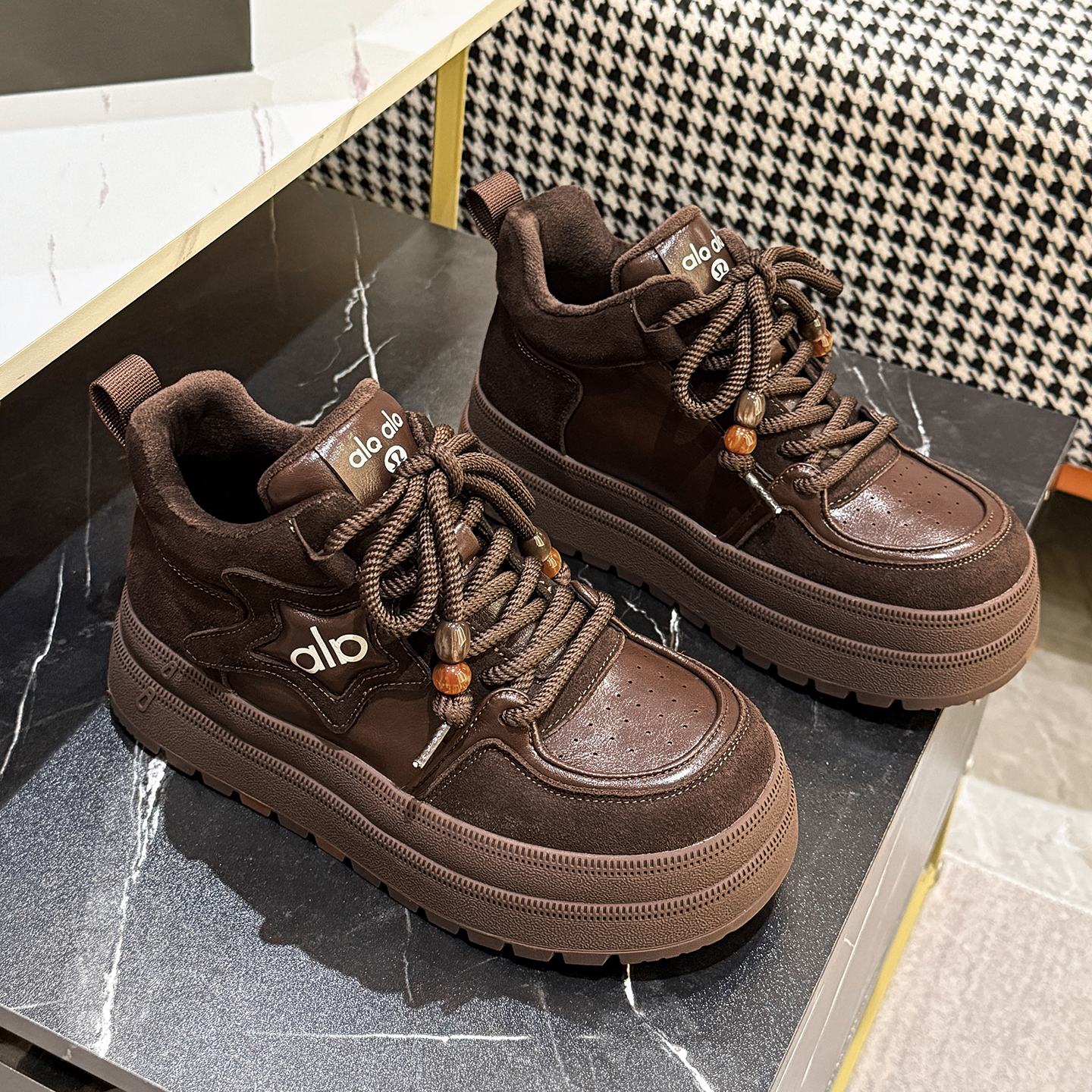 厚底高帮鞋2025新款冬季加绒女鞋