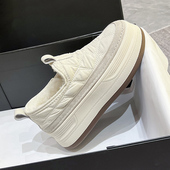 加厚保暖棉鞋 加绒小白鞋 一脚蹬女鞋 厚底休闲乐福鞋 2025年冬季 新款