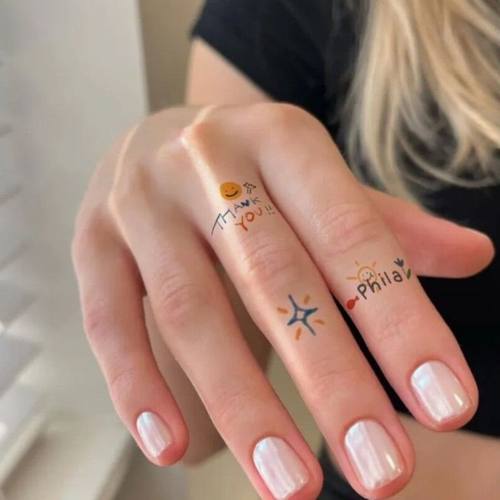 防水手指纹身贴可洗学生