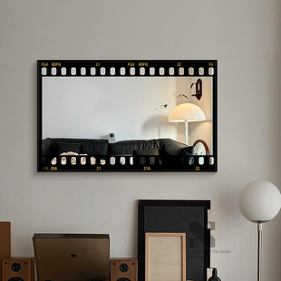 底片 画高级感怀旧客厅镜面挂画 轻法式 饰画 画 艺术创意镜子装