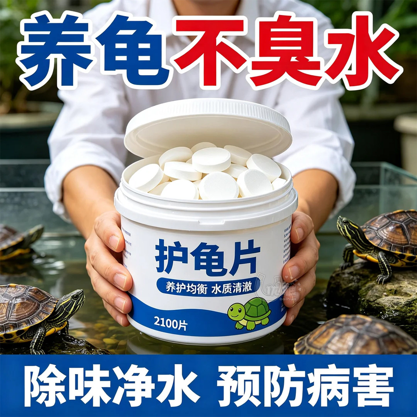 龟缸净水护龟片除异味预防