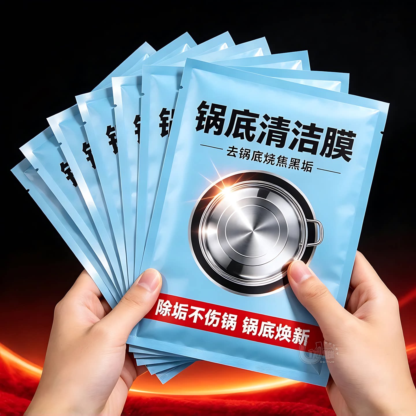 锅底清洁膜瓦解焦黑污渍厨房去污