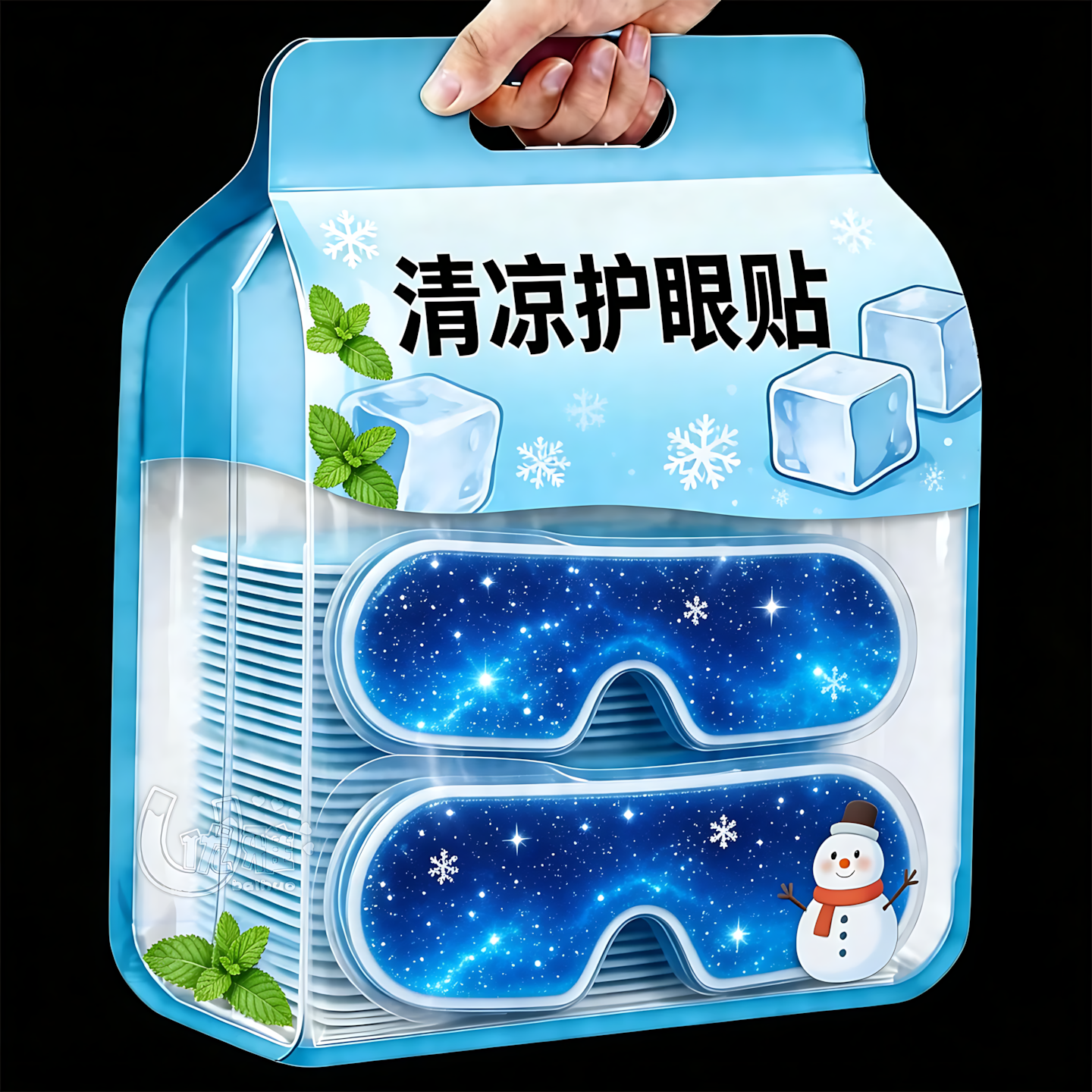 叶黄素冰敷眼贴冰凉贴夏季冰贴降温冰爽舒缓眼部疲劳冰敷眼罩女生