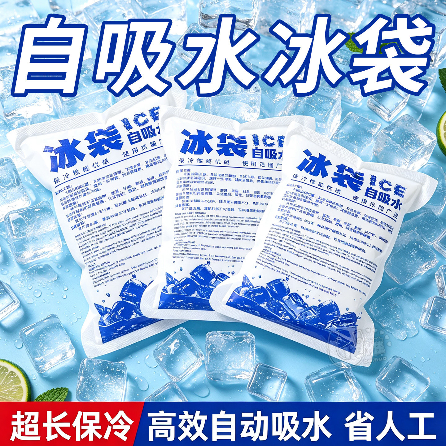 自吸水冰袋免注水快递生鲜保鲜