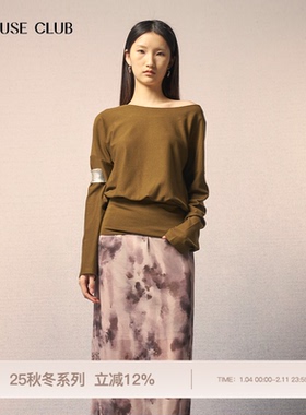 REFUSE CLUB 25秋冬新款休闲宽松斜肩上衣