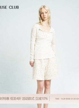 REFUSE CLUB 25春夏新款黑色修身长袖针织打底衫