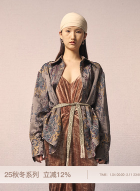 REFUSE CLUB 2025早秋新款复古羊毛提花西装外套翻领上衣