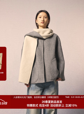 【穆祉丞同款】REFUSE CLUB  双色羊毛围巾大衣