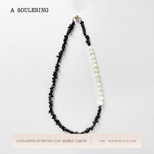 REFUSE CLUB 26SS 墨白凝珠 天然水晶项链 SOULERING