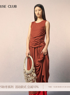 REFUSE CLUB 25秋冬新款莫代尔垂坠无袖长款背心裙
