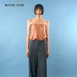 新中式 CLUB 设计师品牌 原创真丝内搭鎏金抹胸上衣 REFUSE